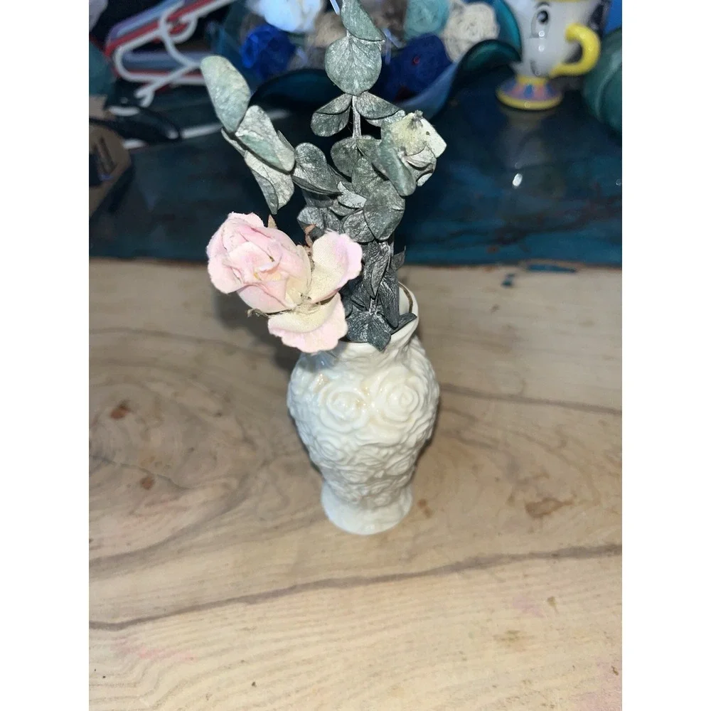 Vintage International Silver Co. Ceramic Rose Bud Vase